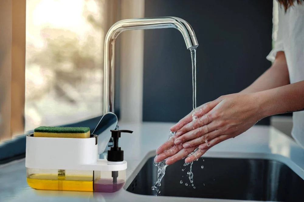 3-in-1 Liquid Soap Dispenser with Sponge Holder (600 ML)