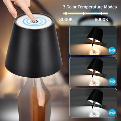 Wireless RGB Bottle Lamp – Rechargeable Touch Control LED Table Light