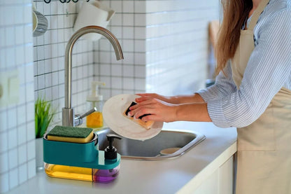 3-in-1 Liquid Soap Dispenser with Sponge Holder (600 ML)