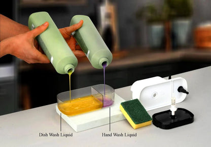 3-in-1 Liquid Soap Dispenser with Sponge Holder (600 ML)