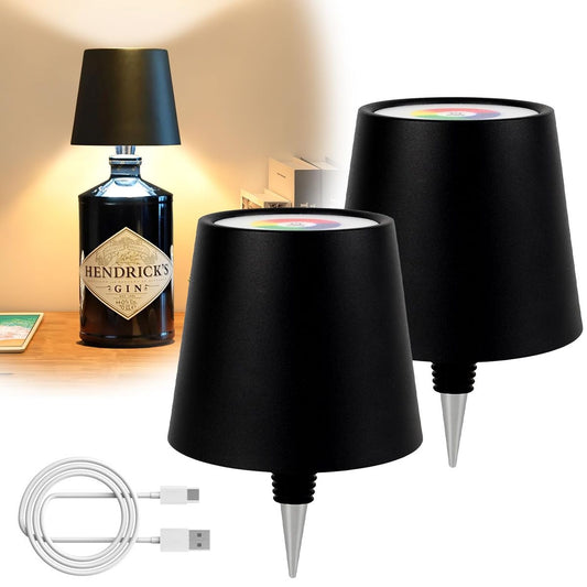 Wireless RGB Bottle Lamp – Rechargeable Touch Control LED Table Light