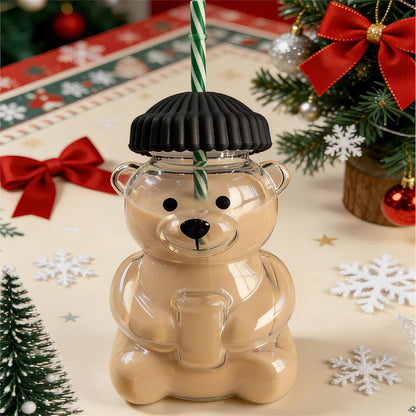 Cute Panda Jar Tumbler Cup with Straw