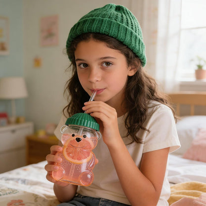 Cute Panda Jar Tumbler Cup with Straw