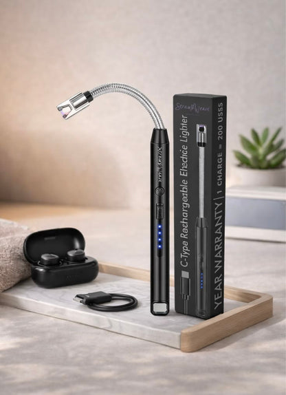 USB Rechargeable Electric Gas Lighter with Charging Cable