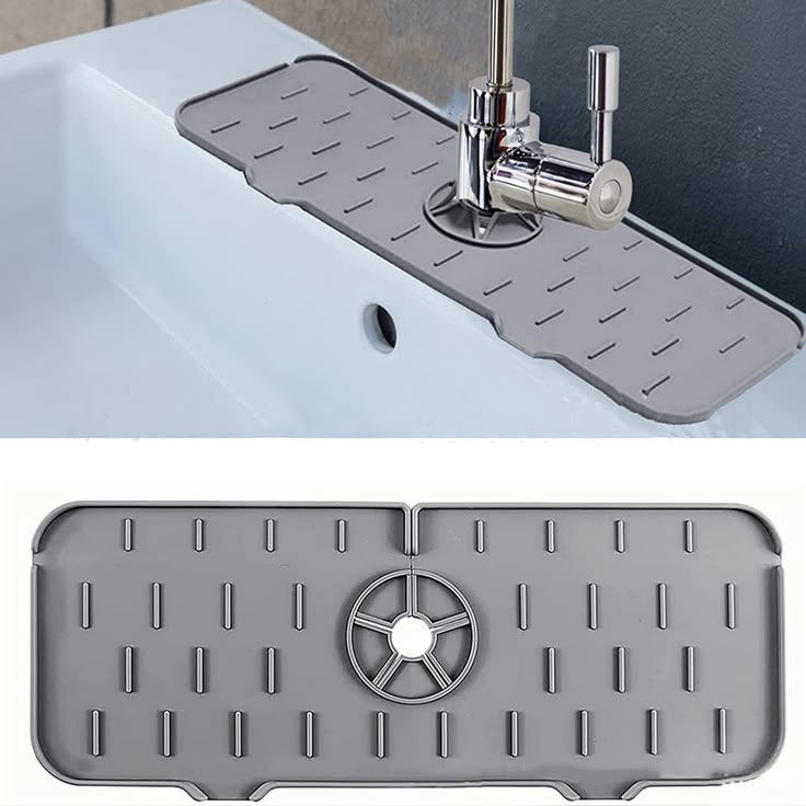 Silicone Sink Drainer Pad – Splash Guard & Faucet Drying Mat