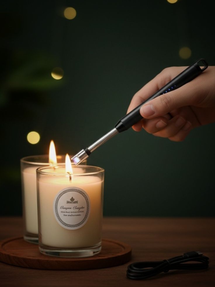 USB Rechargeable Electric Gas Lighter with Charging Cable