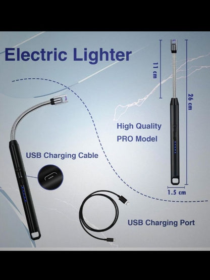 USB Rechargeable Electric Gas Lighter with Charging Cable